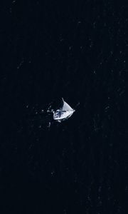 Preview wallpaper sailboat, boat, sea, aerial view