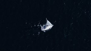 Preview wallpaper sailboat, boat, sea, aerial view