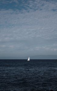 Preview wallpaper sailboat, boat, sea, water, alone