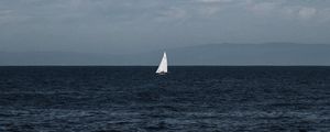 Preview wallpaper sailboat, boat, sea, water, alone