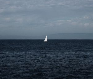 Preview wallpaper sailboat, boat, sea, water, alone