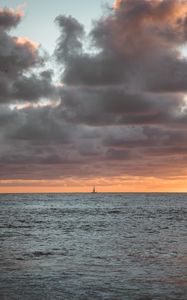 Preview wallpaper sailboat, horizon, sea