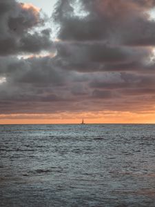 Preview wallpaper sailboat, horizon, sea