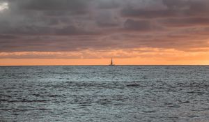Preview wallpaper sailboat, horizon, sea
