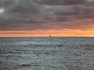 Preview wallpaper sailboat, horizon, sea