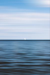 Preview wallpaper sailboat, horizon, sea, waves, sky