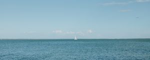 Preview wallpaper sailboat, horizon, sea, sky