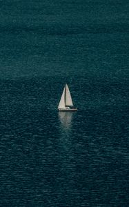 Preview wallpaper sailboat, sea, water, minimalism