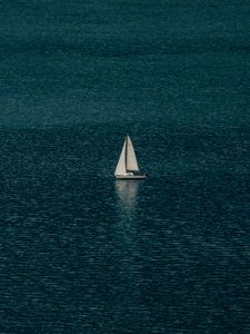 Preview wallpaper sailboat, sea, water, minimalism