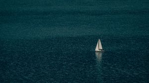 Preview wallpaper sailboat, sea, water, minimalism