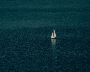 Preview wallpaper sailboat, sea, water, minimalism