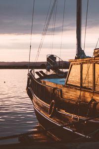 Preview wallpaper sailboat, sunset, sea