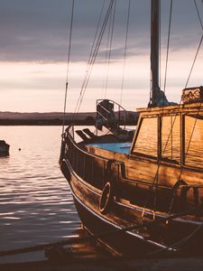 Preview wallpaper sailboat, sunset, sea