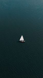 Preview wallpaper sailboat, water, waves, wavy