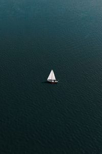 Preview wallpaper sailboat, water, waves, wavy