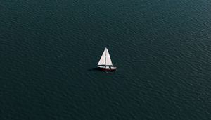 Preview wallpaper sailboat, water, waves, wavy