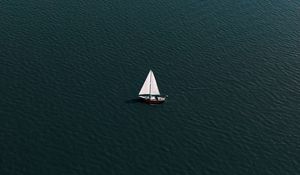 Preview wallpaper sailboat, water, waves, wavy