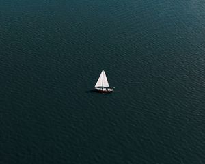 Preview wallpaper sailboat, water, waves, wavy