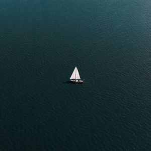 Preview wallpaper sailboat, water, waves, wavy