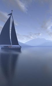 Preview wallpaper sailing vessel, fog, sea