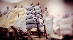 Preview wallpaper sails, ship, boat, wooden toys