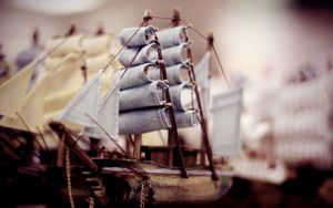 Preview wallpaper sails, ship, boat, wooden toys