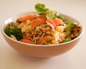 Preview wallpaper salad, pasta, meat, vegetables