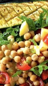 Preview wallpaper salad, vegetables, chickpeas, food