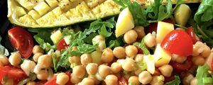 Preview wallpaper salad, vegetables, chickpeas, food