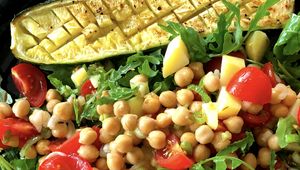 Preview wallpaper salad, vegetables, chickpeas, food