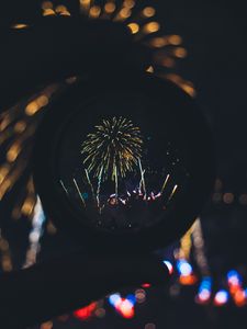 Preview wallpaper salute, fireworks, lens, holiday