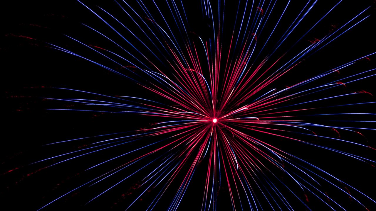 Wallpaper salute, fireworks, sky, sparks, rays