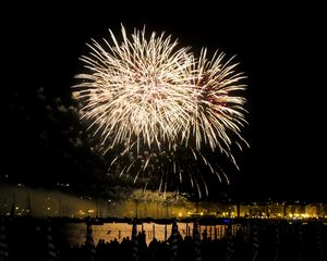 Preview wallpaper salute, fireworks, sky, dark