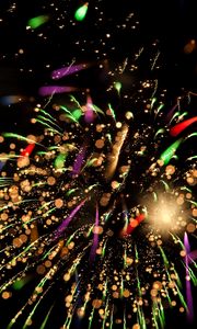 Preview wallpaper salute, fireworks, sparks, glitter, bokeh, glare