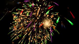 Preview wallpaper salute, fireworks, sparks, glitter, bokeh, glare