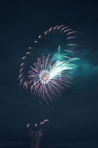 Preview wallpaper salute, fireworks, sparks, rays, sky, night