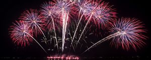 Preview wallpaper salute, holiday, fireworks, night, sky, horizon