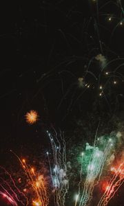 Preview wallpaper salute, holiday, fireworks, colorful, rays, sparks