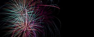 Preview wallpaper salute, holiday, sparks, fireworks, black
