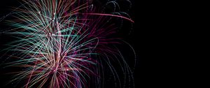 Preview wallpaper salute, holiday, sparks, fireworks, black