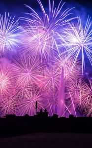 Preview wallpaper salute, night, fireworks, beautiful