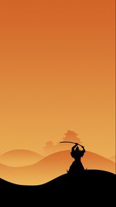 Preview wallpaper samurai, night, silhouette