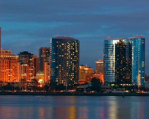 Preview wallpaper san - diego, california, river, skyscrapers