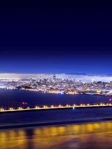 Preview wallpaper san - francisco, california, usa, bridge, lights, city