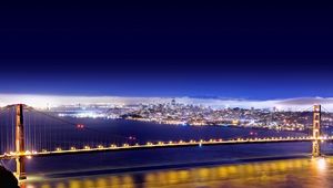 Preview wallpaper san - francisco, california, usa, bridge, lights, city