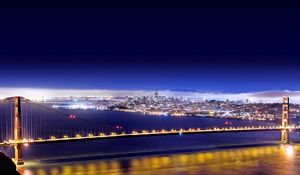 Preview wallpaper san - francisco, california, usa, bridge, lights, city