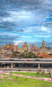 Preview wallpaper san antonio, texas, road, bridge, building, panorama