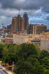 Preview wallpaper san antonio, texas, skyscrapers, trees, view from above