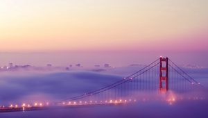 Preview wallpaper san francisco, fog, lights, bridge