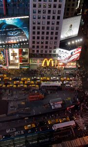 Preview wallpaper san francisco, street, view from above, evening, buildings, taxi